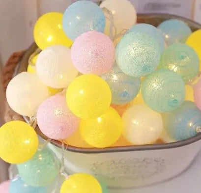 LED Cotton Ball String Lights