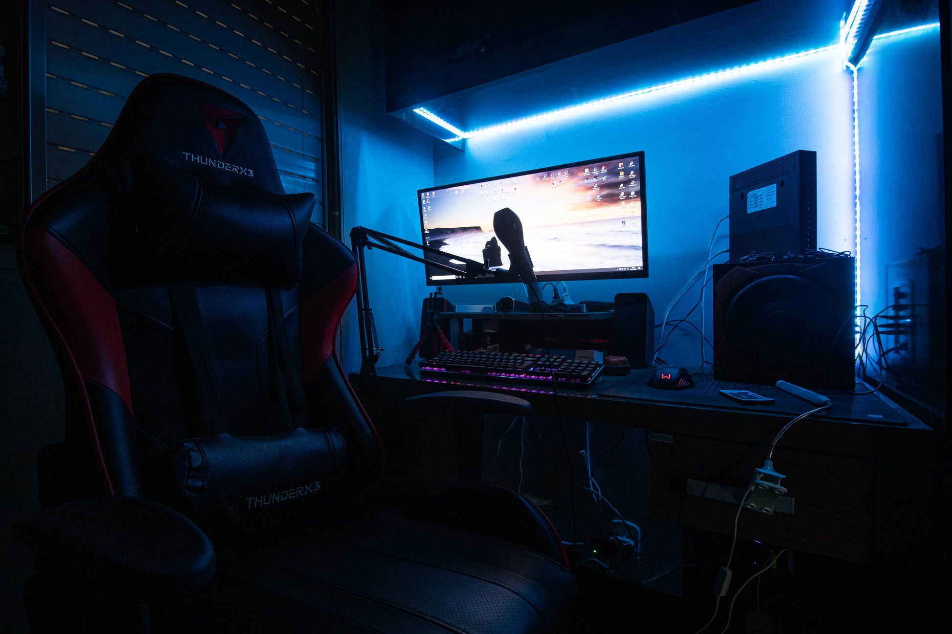 RGBIC LED strip lights creating colorful ambient glow in a modern room